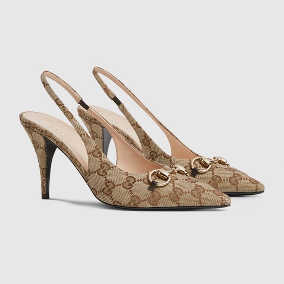 Gucci Beige Women's slingback pump with Horsebit - Picture 2 of 7